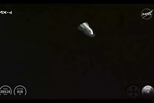 Dragon capsule after undocking from ISS on Monday